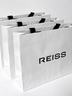 Reiss Large Shopping Gift Bags Set of 3 White & Black
